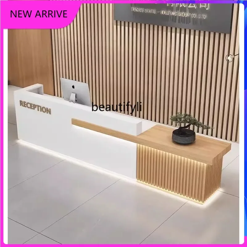A4567 Simple Modern Company Hotel Reception Table Beauty Salon Reception Desk Clothing Store Cashier Shop Counter