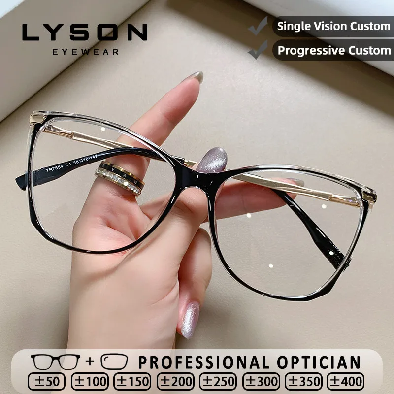 

LYSON Versatile TR90 Reading Glasses Women High Quality Blue Light Blocking Customized Optical Glasses Hyperopia Myopia Classes