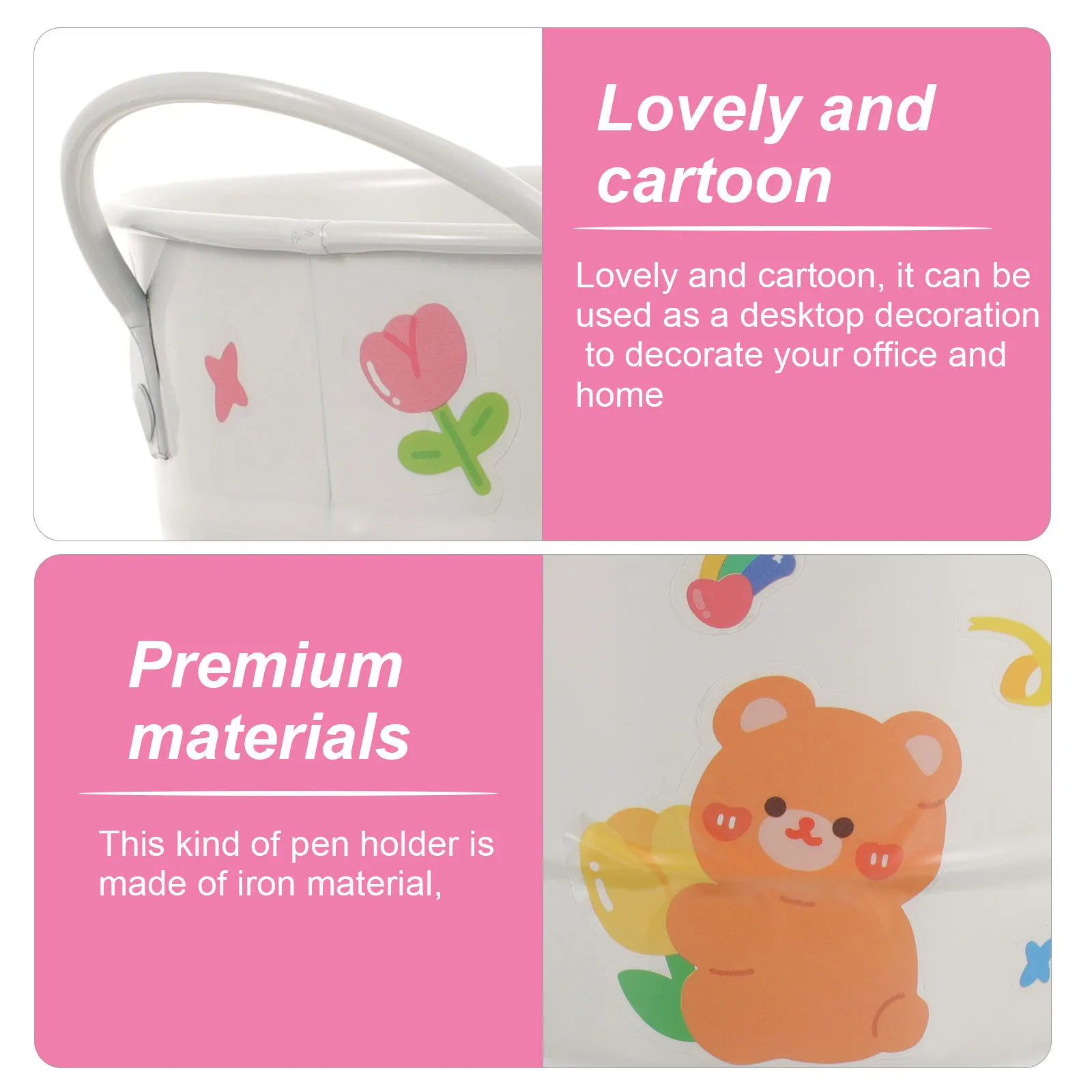 

Iron Pen Holder Desk Organizer Makeup Brush Storage Retro Design Sturdy Office Home Decor Big Opening Stationery