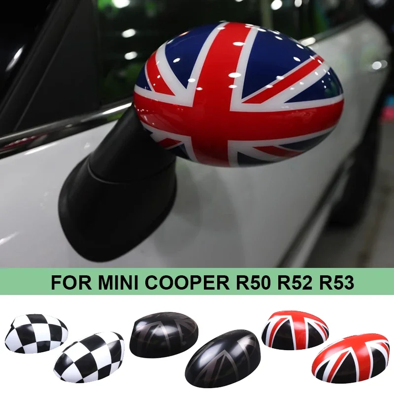 

2pcs Side Rearview Mirror Cap Wing Mirror Cover For MINI Cooper One S Hatchback Convertible R50 R52 R53 Car Accessories
