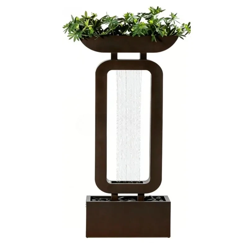 Living Room Floor to Ceiling Creative Flowing Water Ornament Drawstring Rain  Curtain  Water Feature System Landscape Decoration