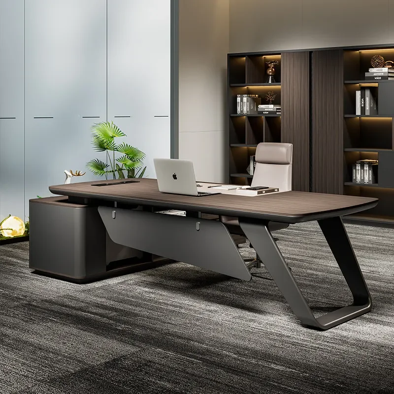 for Boss Table Office Desk and Chair Combination High End Simple Modern Class Desk Paint Light Luxury Manager Room President