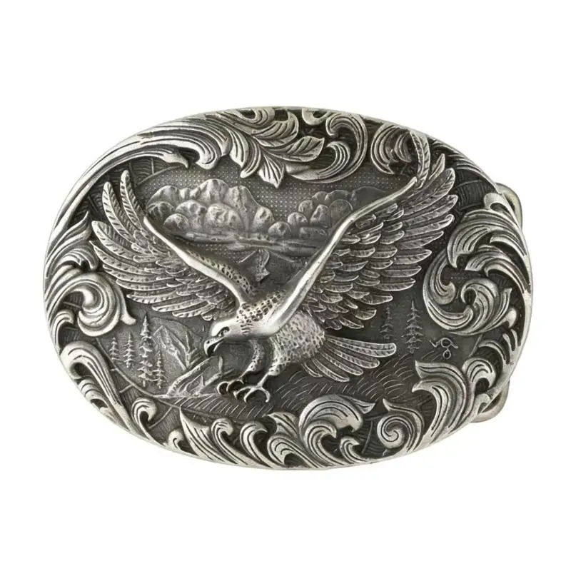 A52E Decorative Metal Belt Buckle Head with Bird for Casual Wear