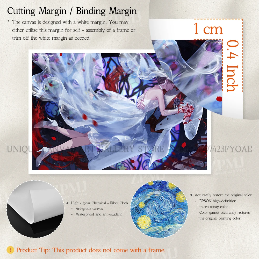 ゲームキャンバスウォールアートホーム装飾HDプリントポスター愛とディープスペースインテリア絵画ルームモダンフレームレスアニメ装飾