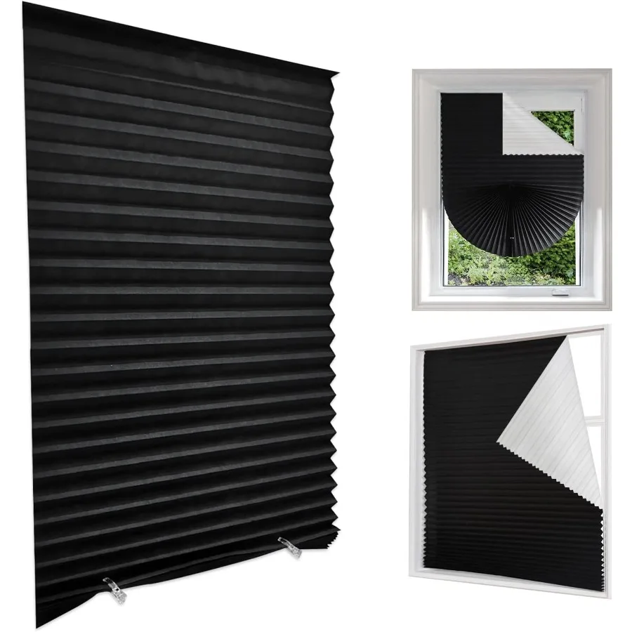 ستائر التعتيم لنظام التشغيل Windows ستائر ذاتية اللصق مؤقتة لا تحتاج إلى مثقاب يناسب Windows 15in24 في 24 × 59 بوصة مثالية لـ Livi