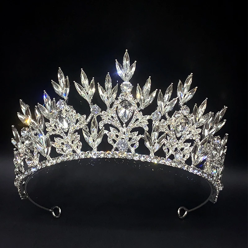 

Baroque Crystal Bridal Tiaras Rhinestones Bride Crowns Wedding Hair Accessories Party Jewelry Wedding Crown Women Hair Headpiece