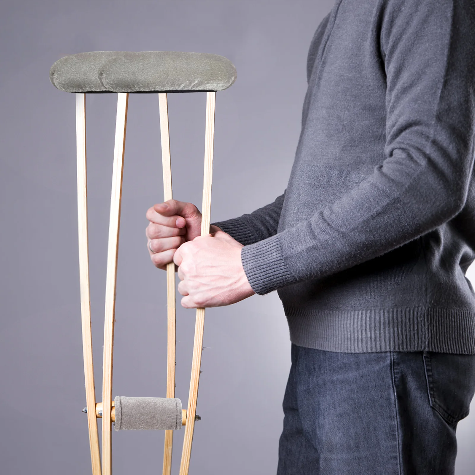 

2Pcs Crutch Pads for Elderly Soft and Comfortable Anti Collision Easy Install Walking Crutches Accessory Crutches Padding