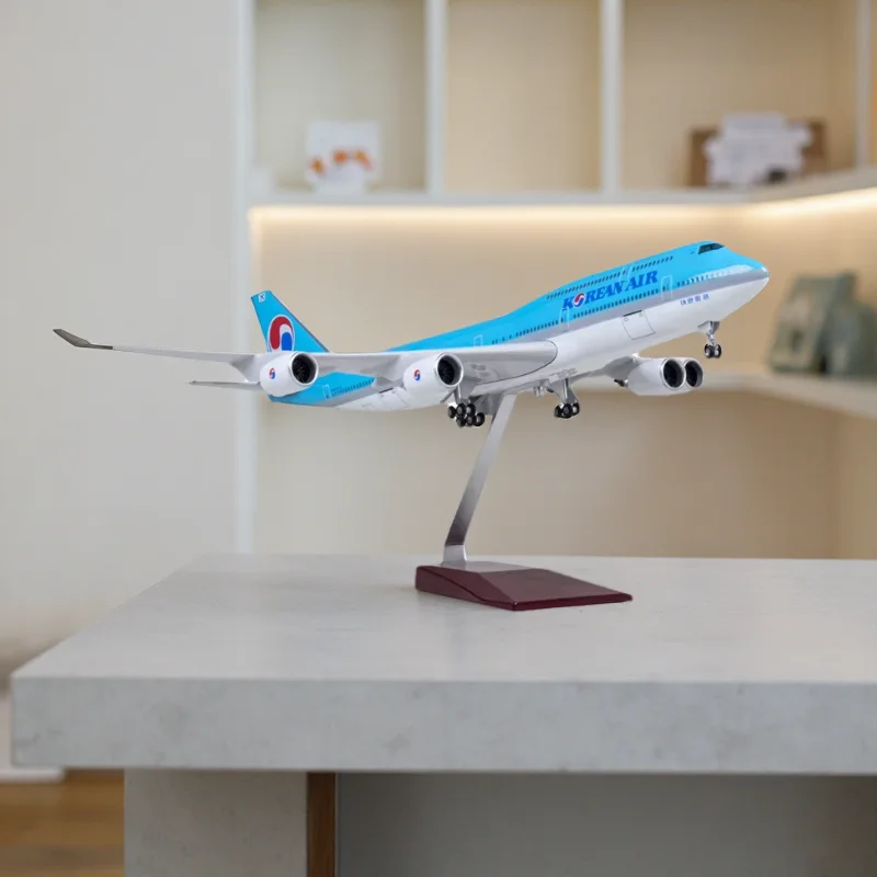 47cm Korean Air B747 Model Airplanes Resin Diecast 1:150 Scale Aircraft Assemble Gifts For Collection Display With Landing Gear