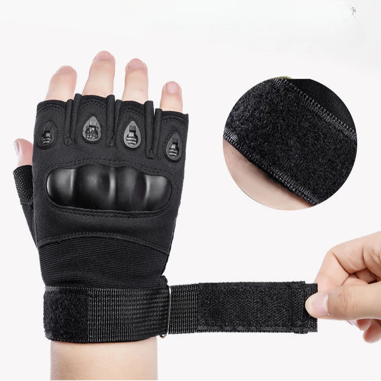 التكتيكية الصلب المفصل نصف اصبع قفازات الرجال القتالية في الهواء الطلق الصيد الرماية الألوان قفازات اطلاق النار الصيد الرياضة قفازات