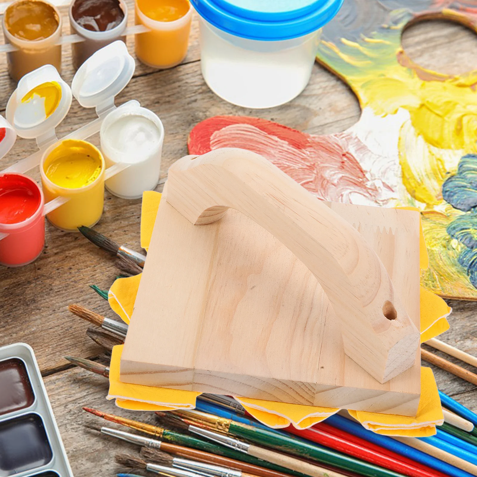 

Lambskin Paint Brush For Wood Ceramic Coating Artistic Painting Tool Reusable Texture Applicator For Acrylic Watercolor