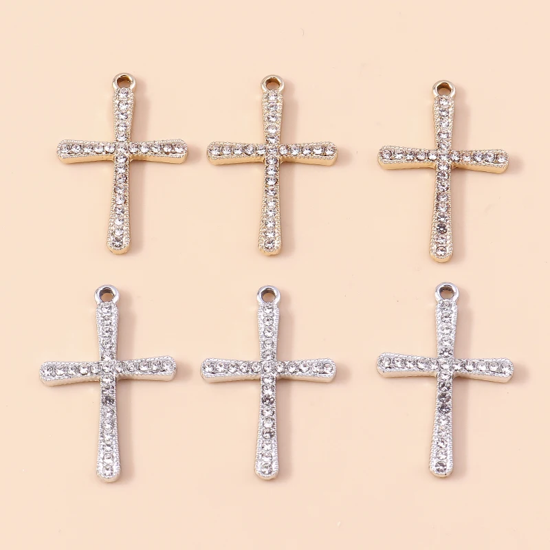 Duarte 20 Teile/los Nette Kristall Metall Kreuz Charms Anhänger für Schmuck Machen Ohrringe Halsketten Armbänder DIY Handwerk Zubehör – Detail 13