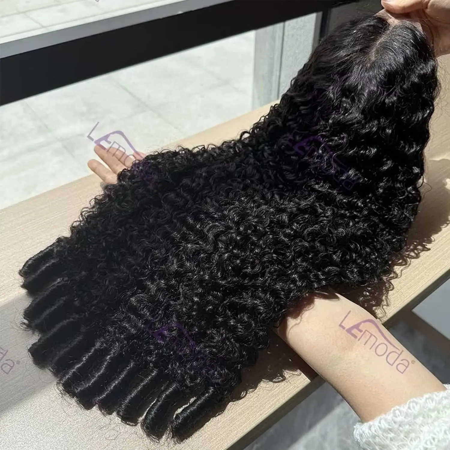 Lemoda 13x4 البورمية شعر مستعار مجعد الشعر البشري 200 الكثافة HD شعر مستعار دانتيل شفاف قبل قطعها 15A شعر بشري لعذراء الباروكات للنساء #3