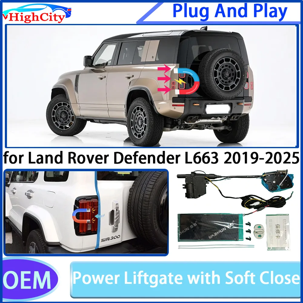 for Land Rover Defender L663 2019-2025 Power Liftgate with Soft Close Auto Pull Tailgate Latch Non-Destructive Door Retrofit Kit