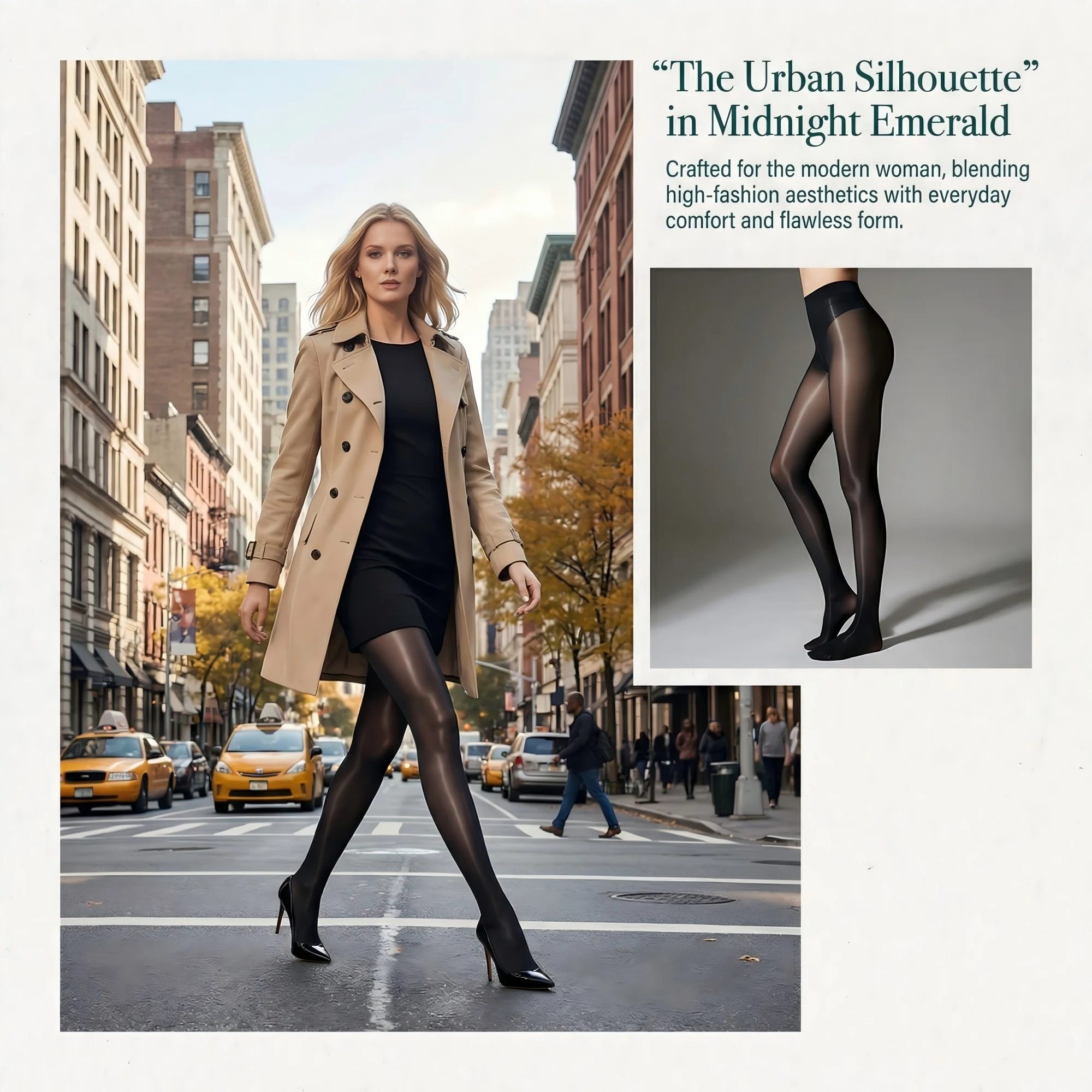 

Women Elegant Black Skin Horse Oil Glossy Pantyhose Soft Skin-Friendly Hosiery Perfect for Office Commute & Blazer Matching