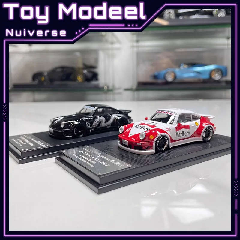 

Модель автомобиля MC 1:64 Porsche RWB930 Marlboro Widebody с спойлером «Китовый хвост», литая из сплава, статическая коллекционная модель, идеальный подарок для хобби и коллекционирования