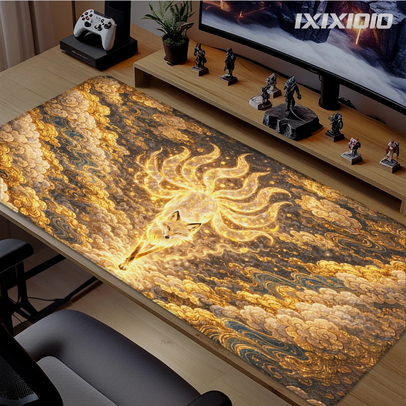 Golden Fox Art Mouse Pad Gaming XL HD Large Home New Mousepad XXL keyboard pad Office Carpet Natural Rubber Soft Laptop Mice Pad