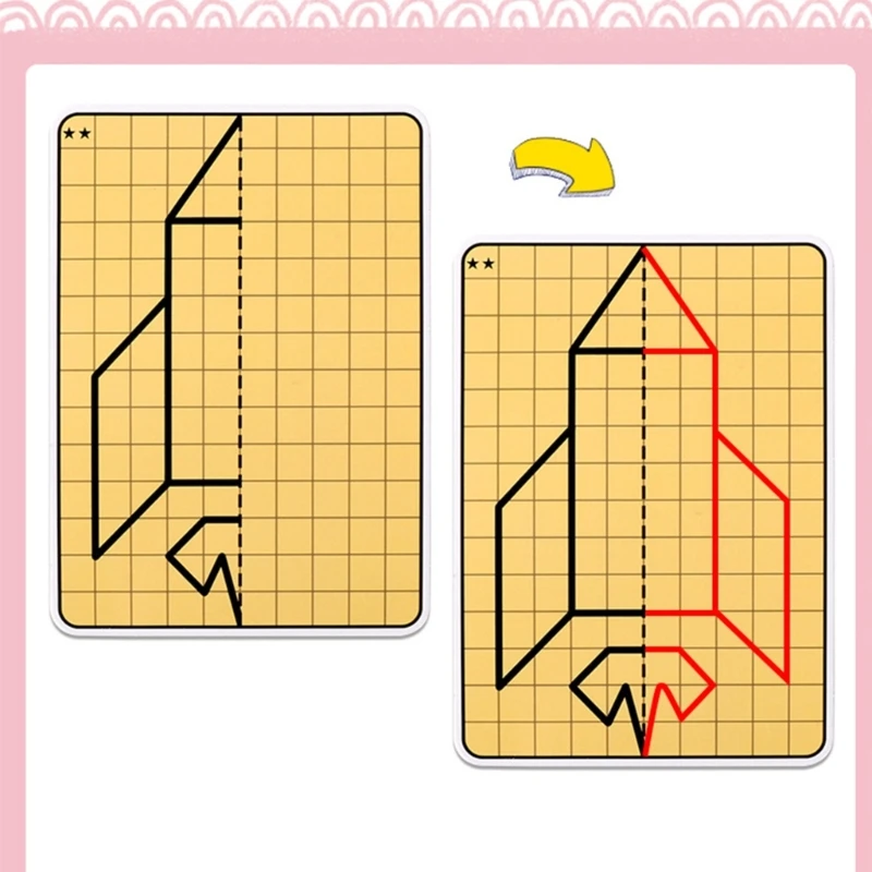 Carte da disegno per bambini da 40 pezzi con motivi simmetrici per imparare a giocare. Carte da disegno per bambini che imparano