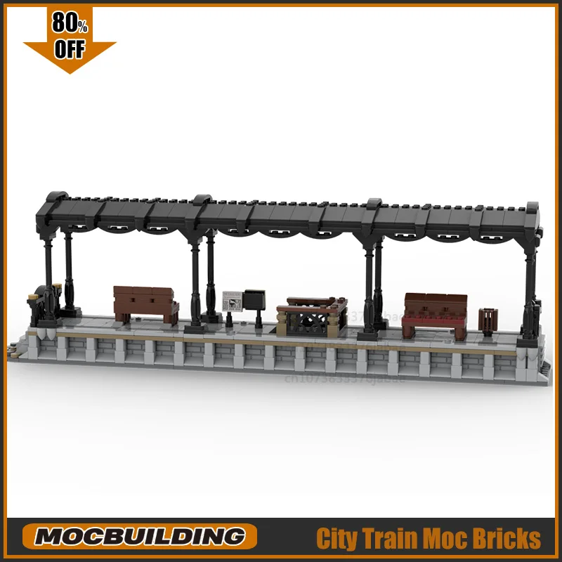 Eisenbahn Plattform MOC Bausteine Bahnhof Stadt Architekturen Technologie Ziegel DIY Montage Modell Sets Spielzeug Weihnachten Geschenke