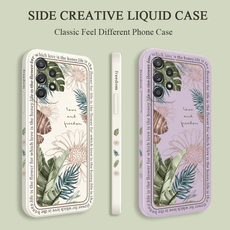 Ins Tropical Style Case For Samsung A54 A34 A24 A14 A73 A53 A33 A23 A13 A03 A03S A72 A52 A52S A32 A12 A04 A15 A25 A35 A55 4G 5G