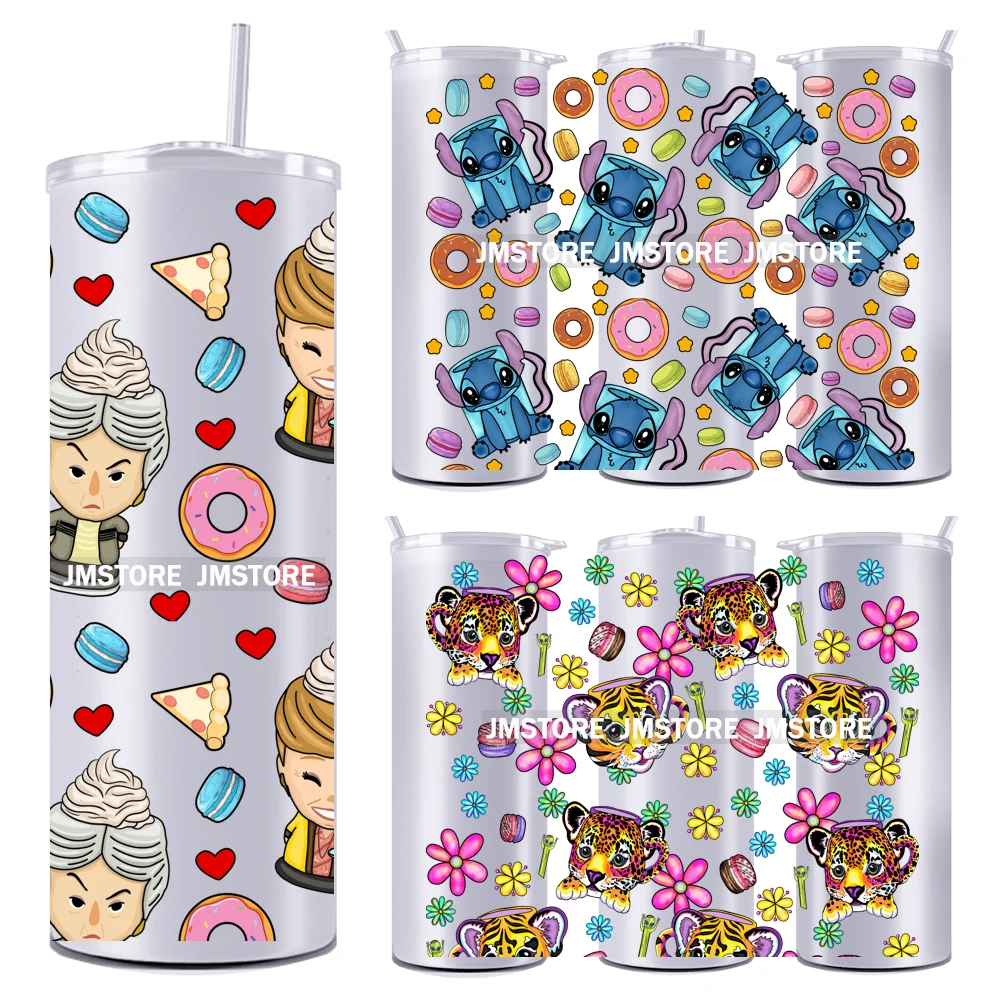 

Hot Sale Cartoon Characters Cup 20OZ Skinny Tumbler Wrap Ready To Apply UV DTF Transfer Stickers Personalized Waterproof Labels