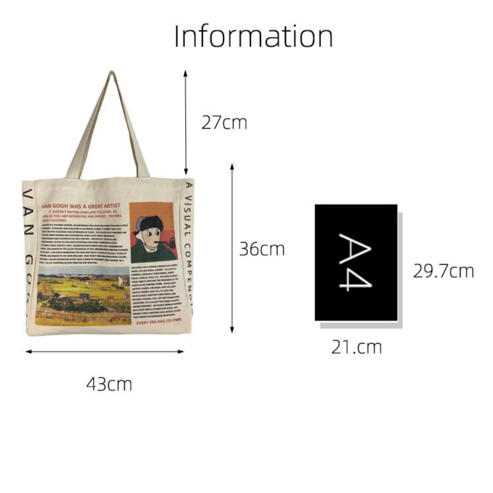 Cartoon Character Women's Shopping Bags Retro Literature Art Canvas Shoulder Bag Fashion Handbags Tote Bags for Girls Bolsos