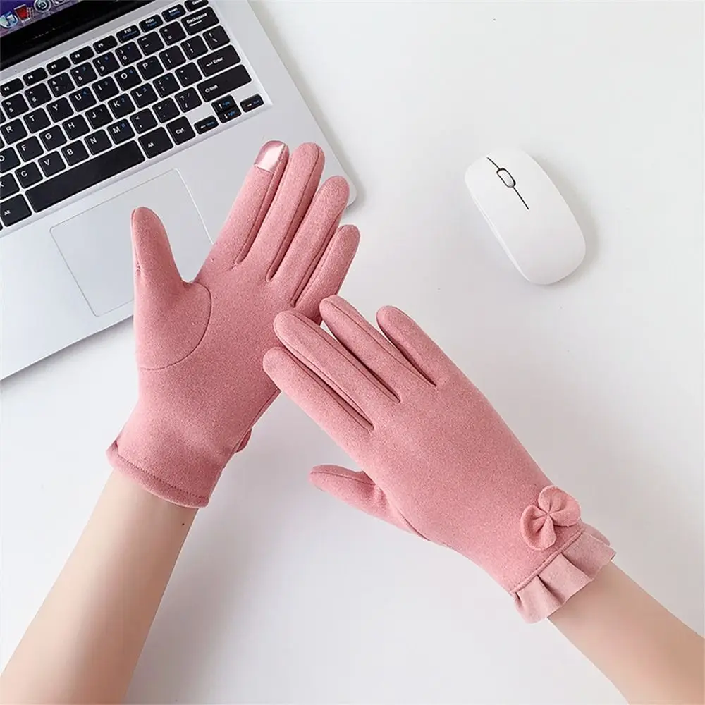 Daily Thickened Warm Gloves Cold Resistant Touch Screen All Finger Gloves Windproof Cycling Driving Gloves for Winter Outdoor