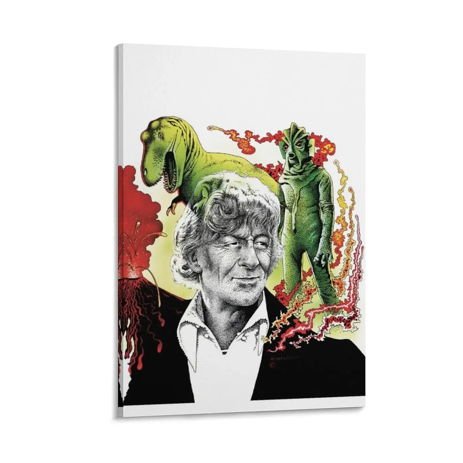 

The 3rd Doctor and the Cave Monsters Canvas Painting Wall decoration frame house decoration room decors aesthetic