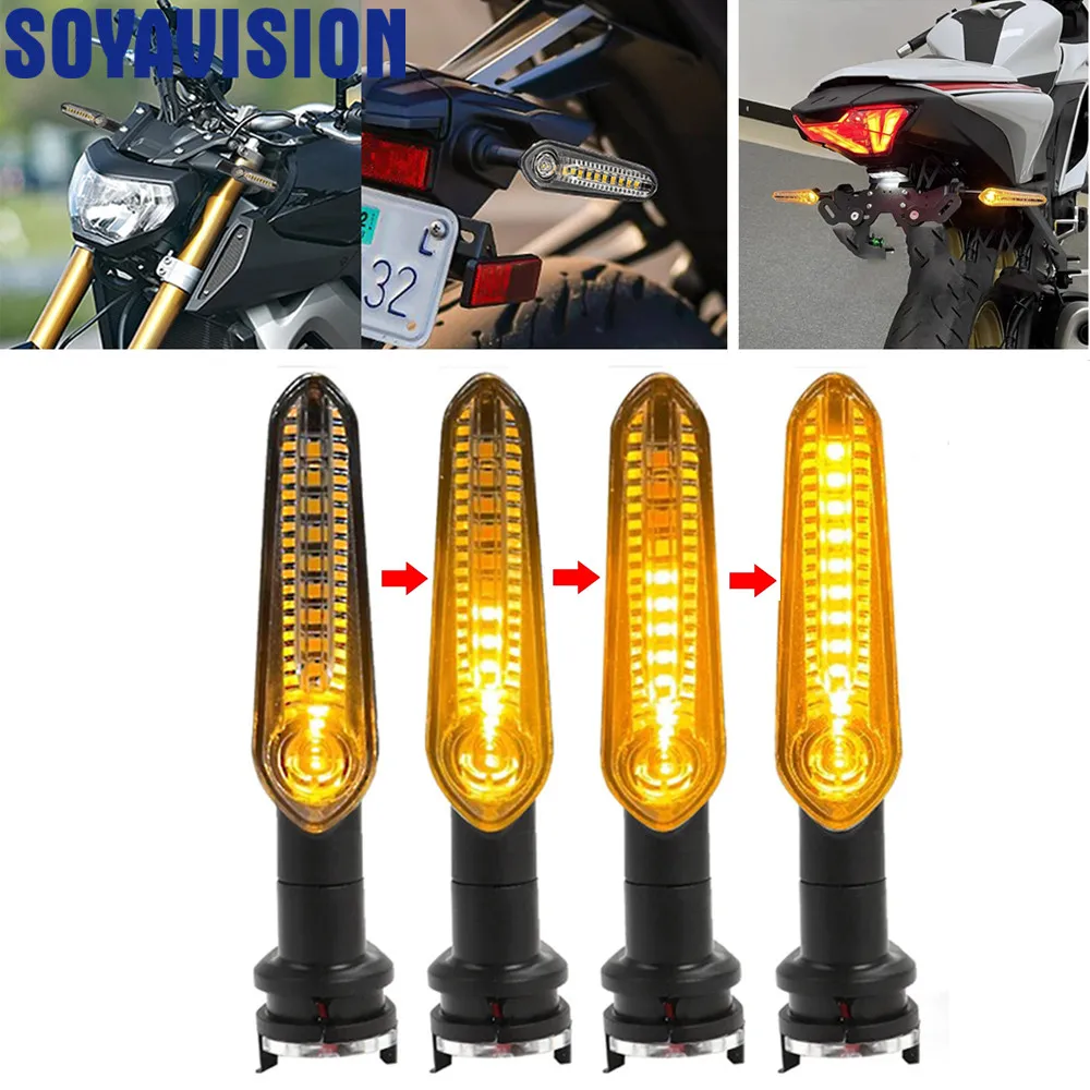 Motocyklowy kierunkowskaz LED Płynąca woda Bursztynowy przedni tylny kierunkowskaz Lampa błyskowa do Yamaha MT07 MT03 MT09 Tracer XSR 700