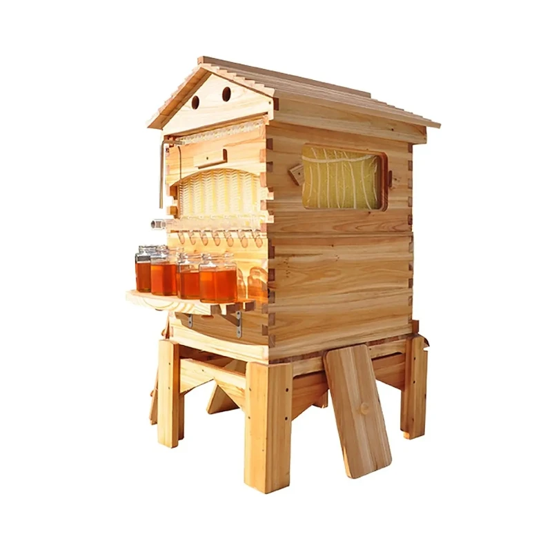 Auto Flow Beehive with Bracket Beekeeping Equipment for Honey Production Durable Automatic Harvesting 7pcs Flow Frame, Custom