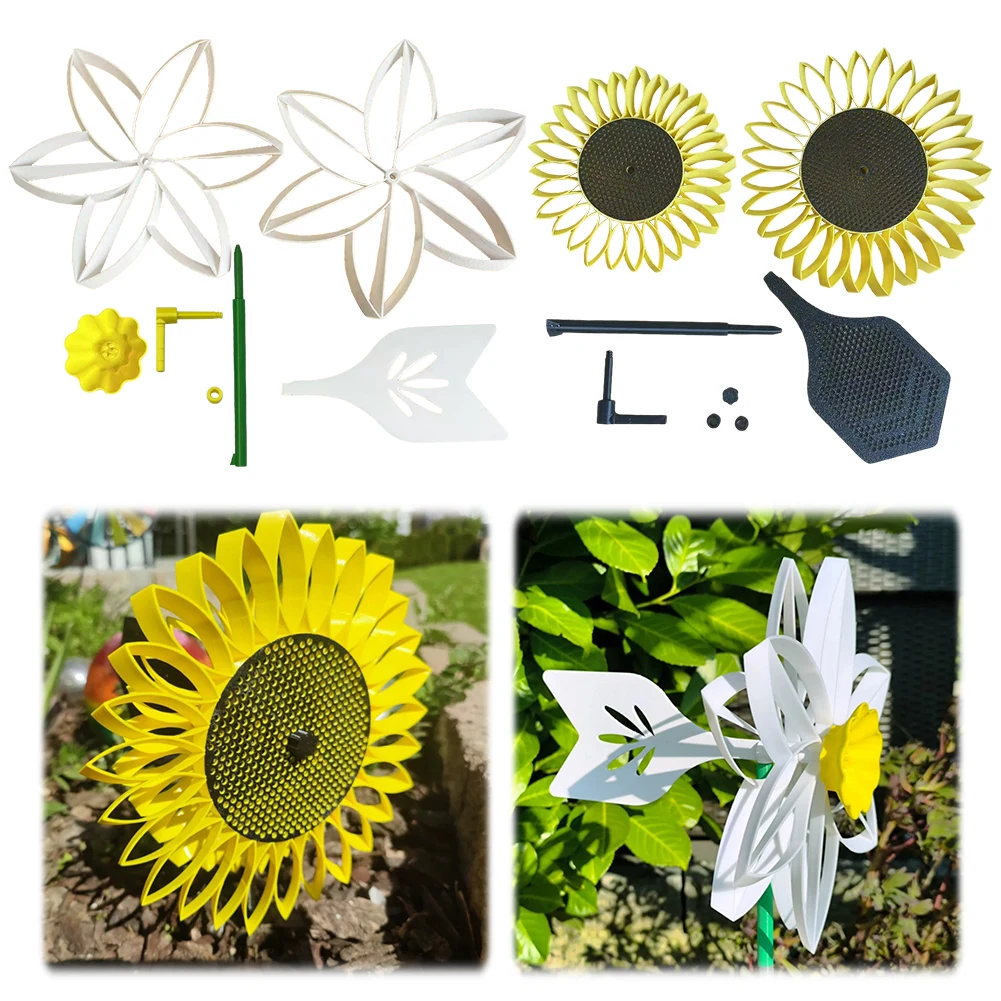 

Outdoor Wind Spinner Outdoor Decoration Lawn Pinwheel Sunflower Pinwheel for Yard Lawn Patio Decor