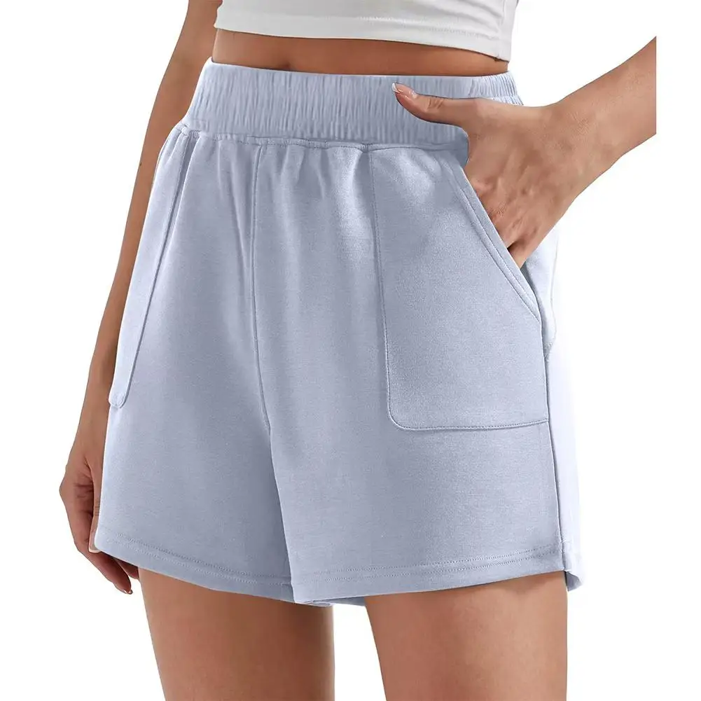 Pantaloncini estivi comodi Pantaloncini estivi alla moda Pantaloncini tinta unita applicabili per la lunghezza regolare del tessuto in poliestere femminile