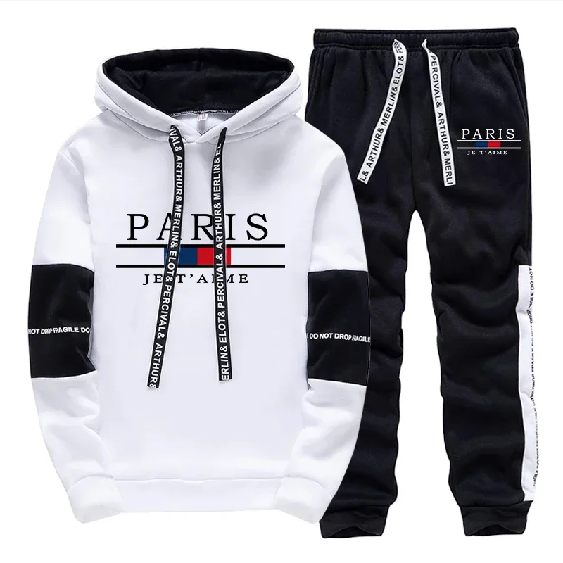 

Fashion Mens Tracksuit Print Casual Sweatshirts Outdoors Sports Jogging Mens Clothing Single Piece Hoodie Pants Daily Streetwear