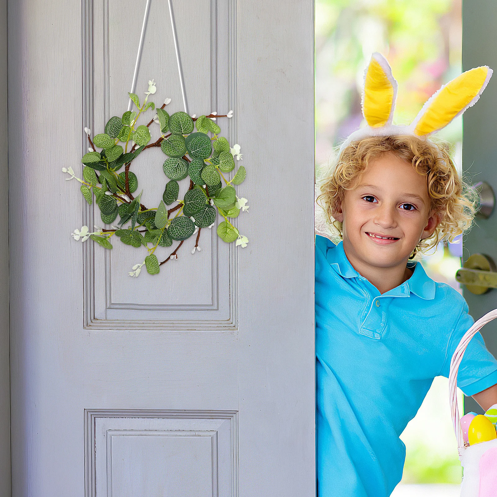 

2Pcs Wreaths Decorative Easter Accessory Premium Quality Exquisite Workmanship Home Festival Decoration Spring Summer