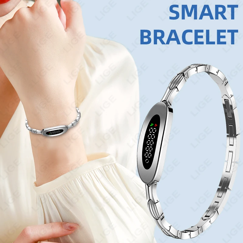 

LIGE Heart Rate Health Monitor Women Smart Bracelet for Couples Activity Sports Fitness Tracker IP68 Waterproof Smart Watch Men
