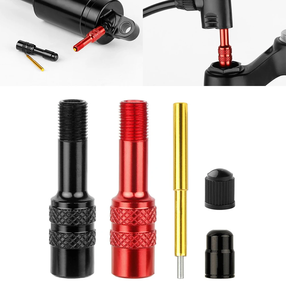 Bicycle Air Fork Front Fork Shock Absorber Rear Tank Aluminum Alloy Valve Adapter Air Fork Extension Conversion Nozzle