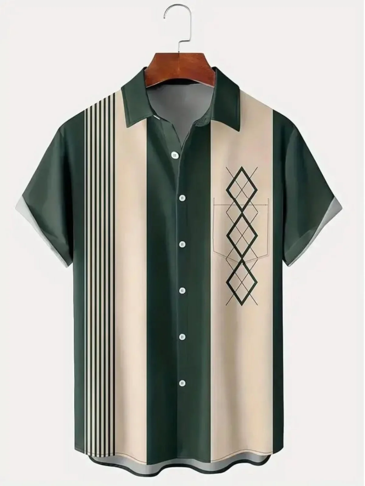 

Men's Striped Collar ort Sve irt Top Loose Fit European Simple Sle Button Closure Autumn Season Regular Thin