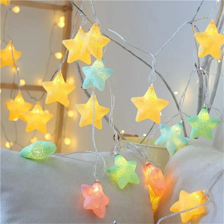 Alimentato a batteria 3M 20LED Crack Star Fairy String Lights luci di ghirlanda di natale Creative per la decorazione della festa nuziale della camera da letto del giardino