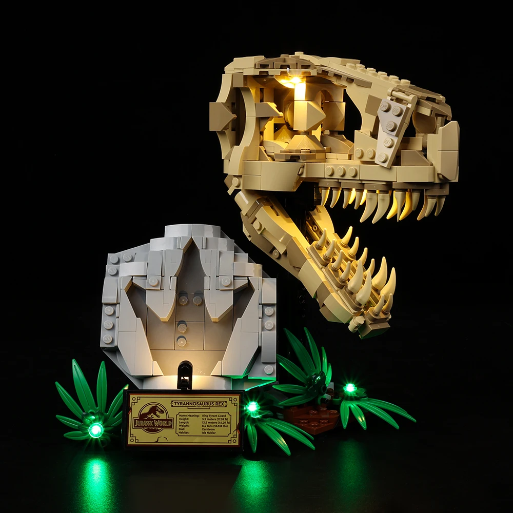 LED-Licht-Kit für Dinosaurier Fossilien: t. Rex Schädel Bausteine DIY Kinder Bildung Spielzeug Set (nicht enthalten Blöcke)