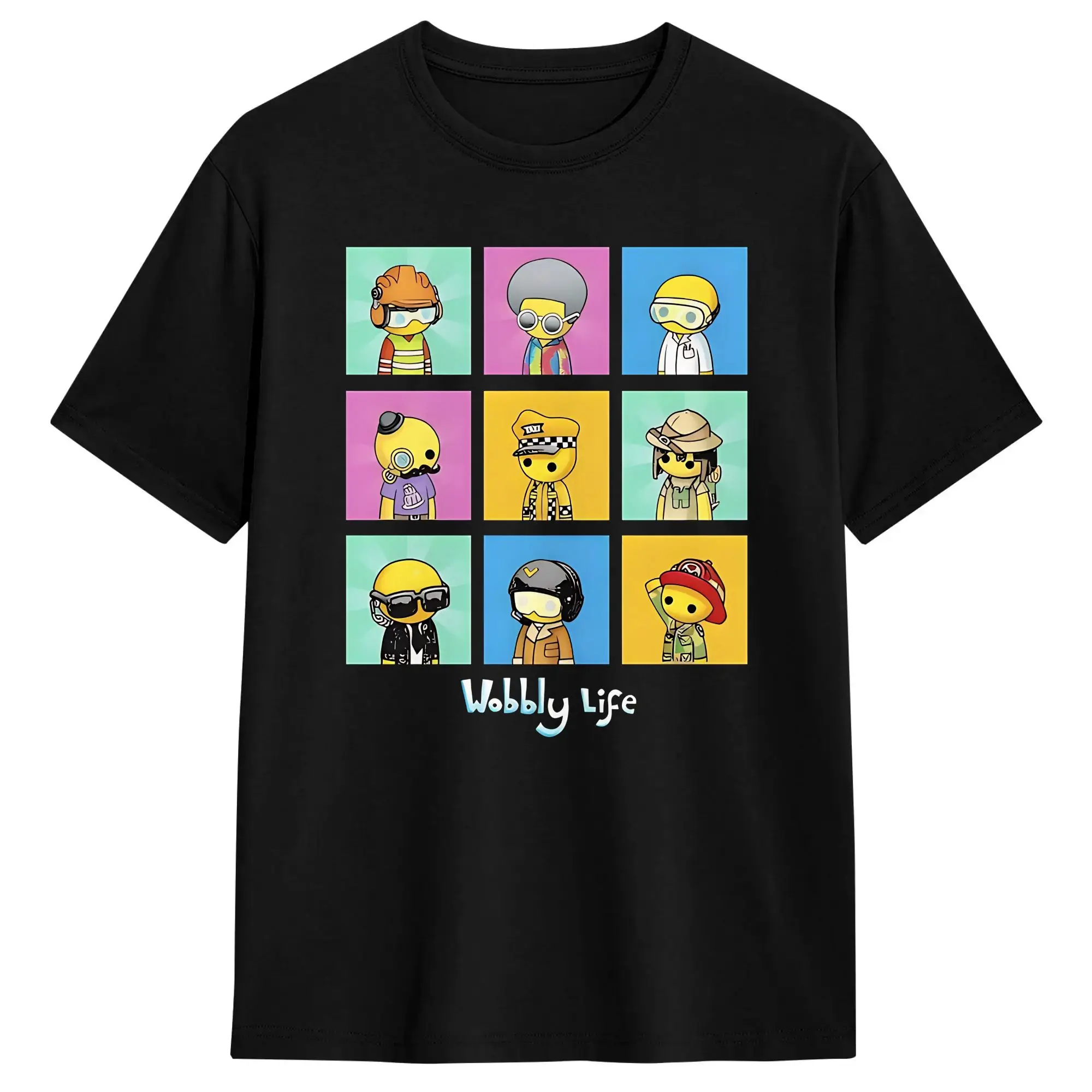 Men wobbly life T Shirts  Cotton Tops Vintage Short Sleeve Round Collar Tee Shirt Summer T-Shirts