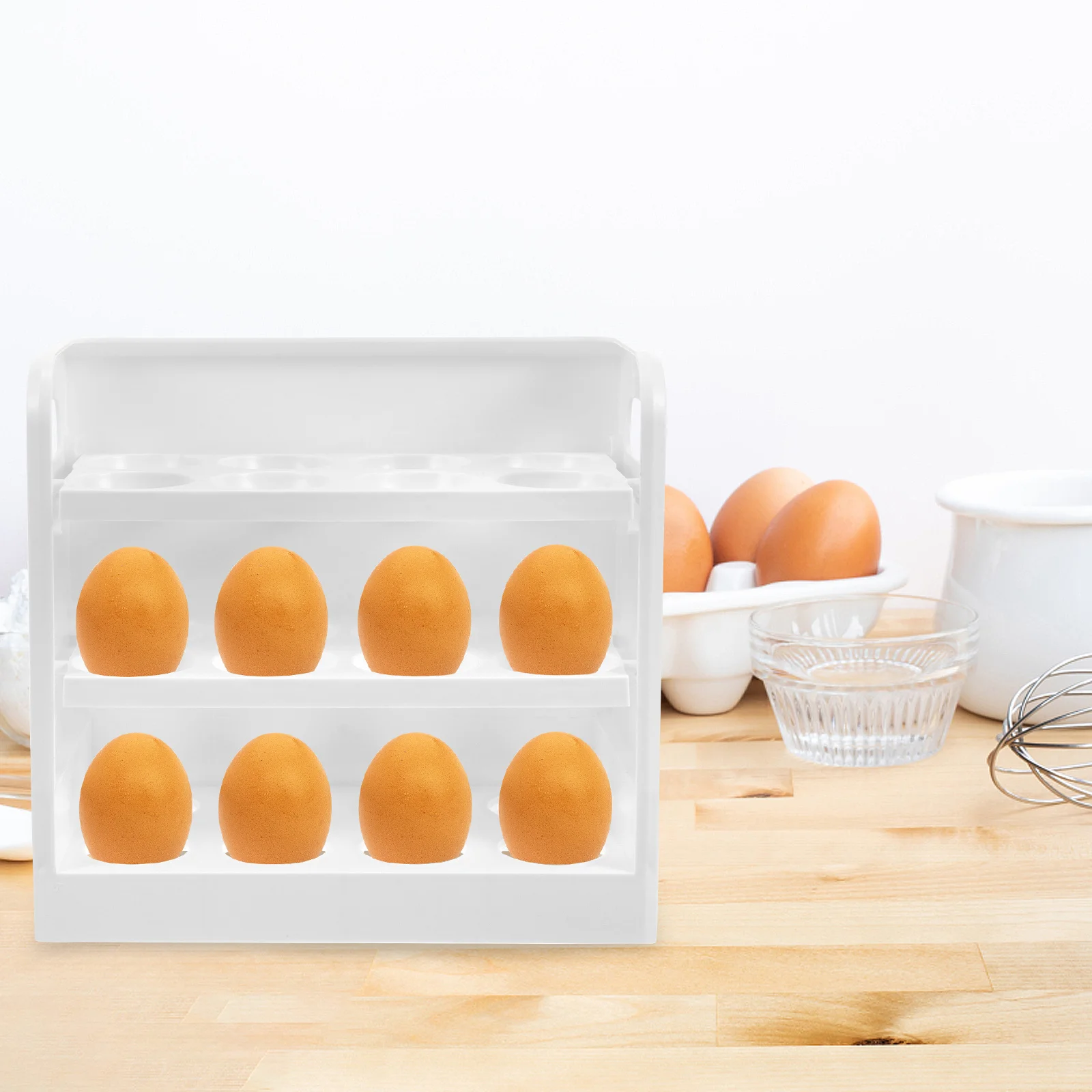 

1pcs 3 Layers Fridge Door Egg Storage Rack Refrigerator Egg Holder Stand Organizer Safe Material Sturdy Kitchen Home Use