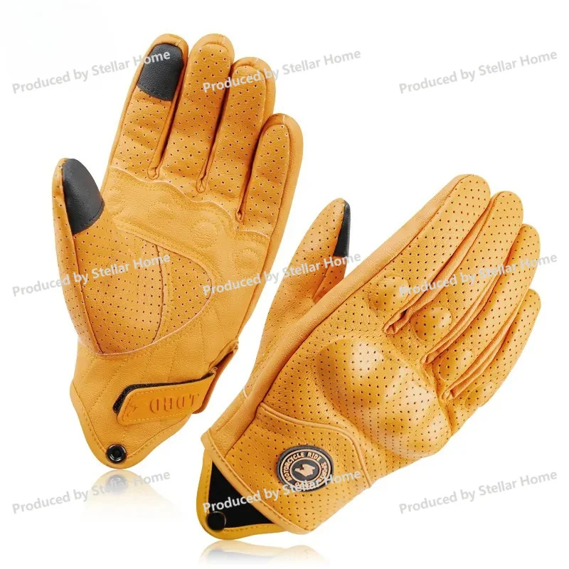 Motorcycle Summer Riding Gloves -Vintage Cruiser Half Finger  All Season Windproof, Breathable, Anti-fall Protective Universal