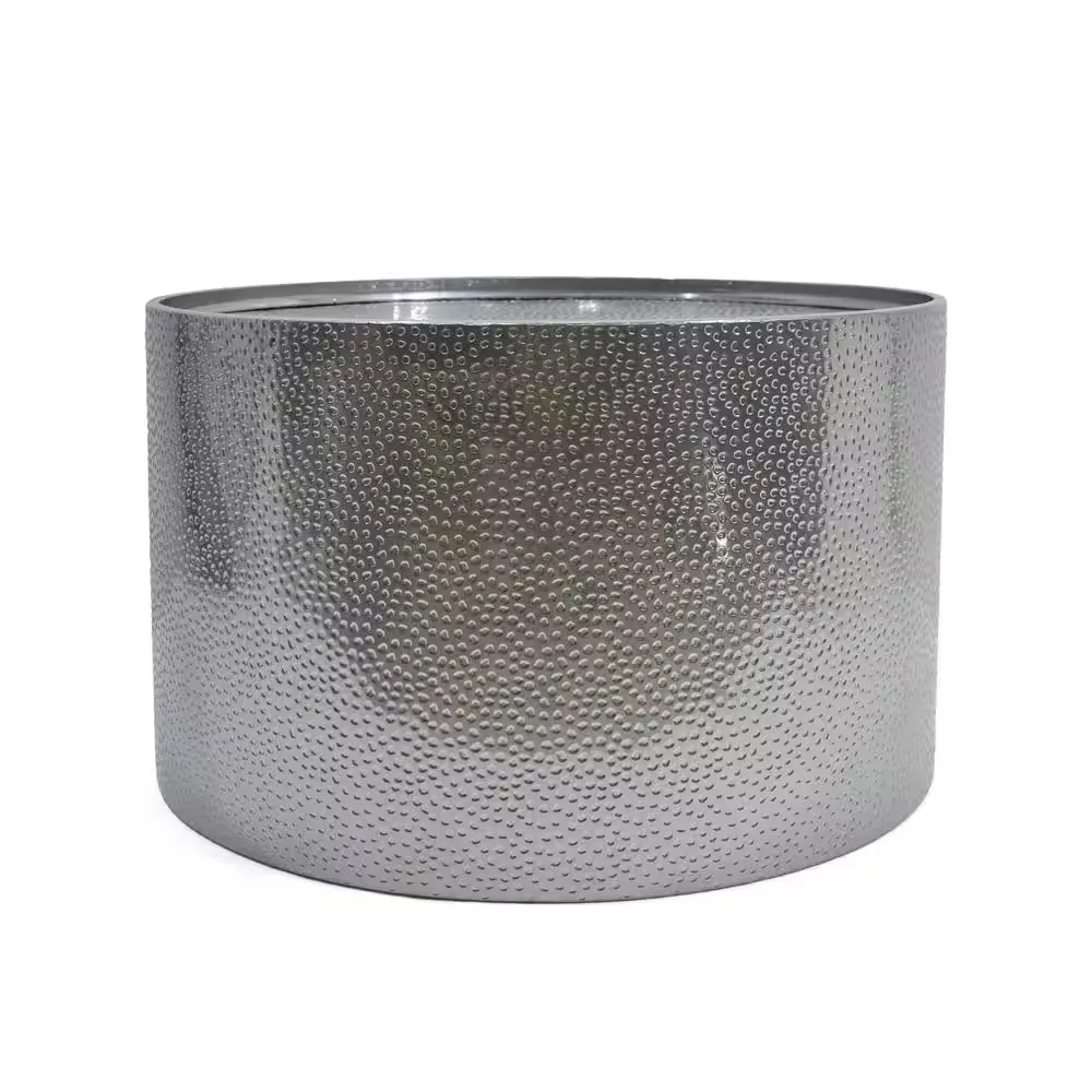 طاولات المقهى 26 بوصة فضية مستديرة معدنية طاولة القهوة أثاث غرفة المعيشة الحديثة الأنيقة #6