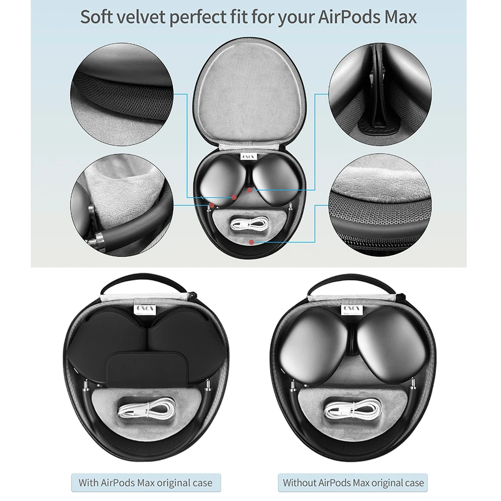 Neueste Smart Case für Airpods Max mit Auto-Sleep-Hart-EVA-Schale, wasserdicht, stoßfest, tragbar, zum Organisieren von Taschen – Detail 8