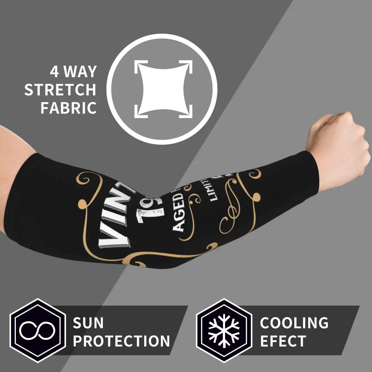 50th عيد ميلاد خمر 1974 الذين تتراوح أعمارهم بين الكمال هدية أكمام أذرع تبريد الرجال النساء الشمس الأشعة فوق البنفسجية حماية الوشم التستر الرياضة التبريد الدراجات #4