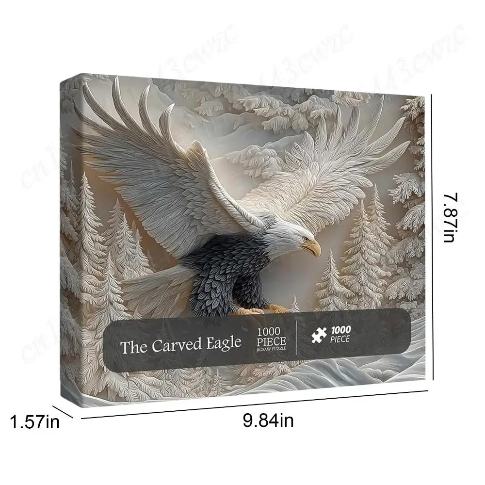 منحوتة النسر بازل قطع 1000 قطعة مهيب أصلع النسر لغز الهدايا صندوق ممارسة التفكير الدماغ الألغاز لعبة ديكور المنزل #5