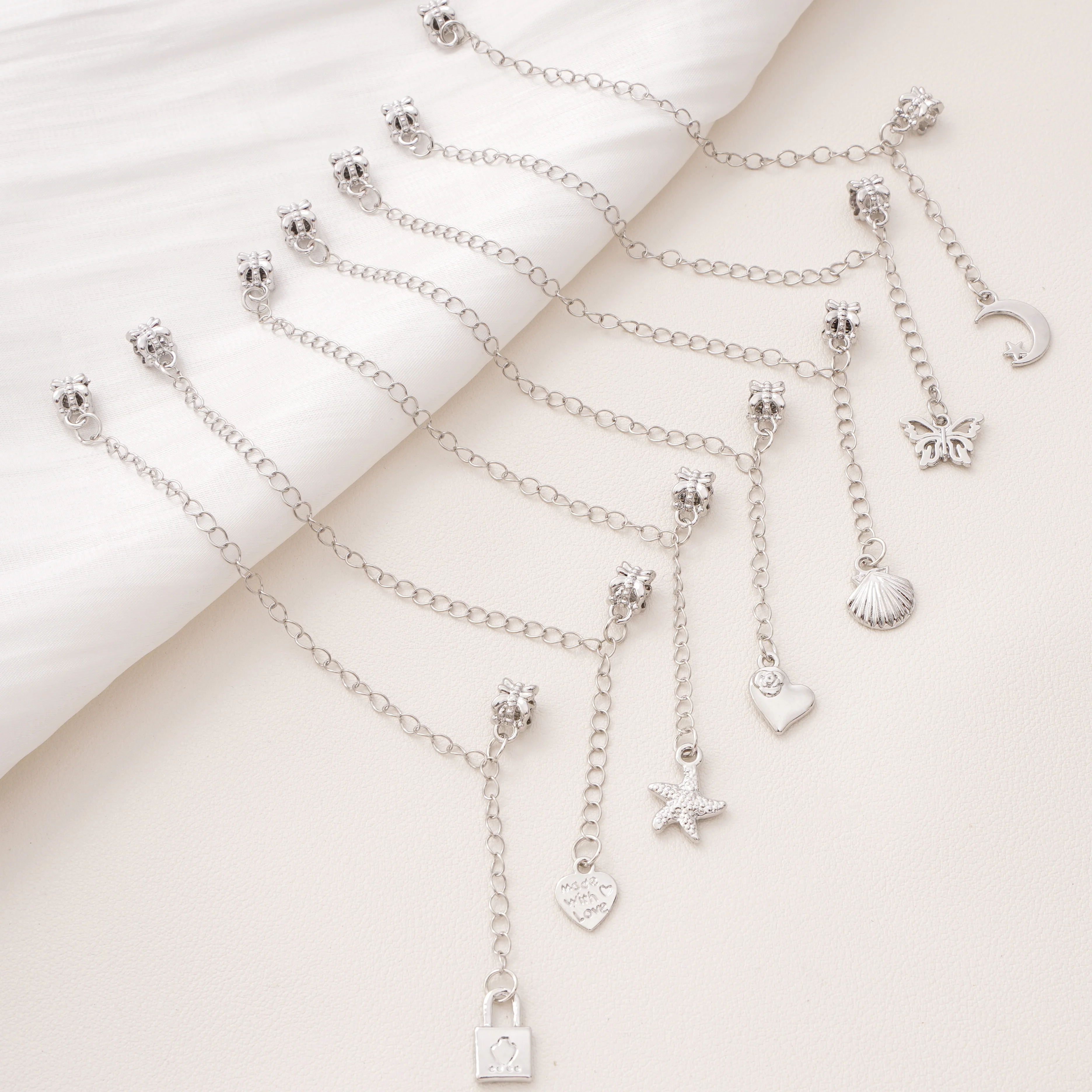 

Alloy Beading Pendants Chains Flowers Bouquet Pendant Chain Bead Diy Bracelet Making Gift Decoration For DIY Jewelry Necklace