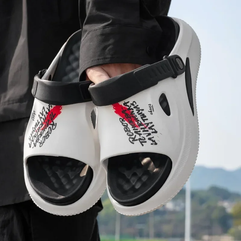 

Новинка 2025 года, мужские спортивные шлепанцы, летний стиль, мягкие противоскользящие, износостойкие, стильный дизайн, подходит для повседневного отдыха