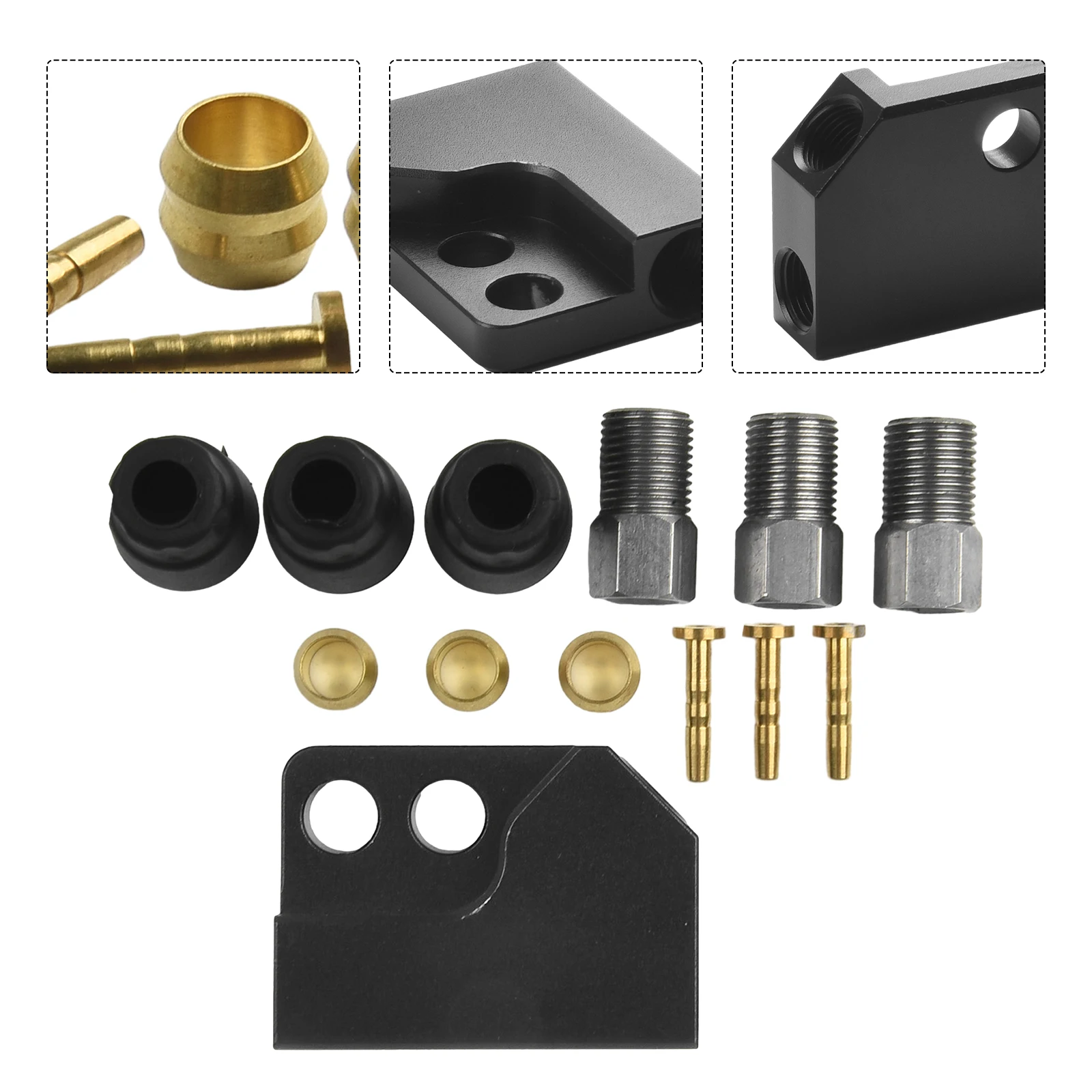 15 Pcs/set Electric Bicycle Brake Oil Brake Tee Accessories Modified Oil Pipe Connector Oil Distribution Valve E-bike Part Tools