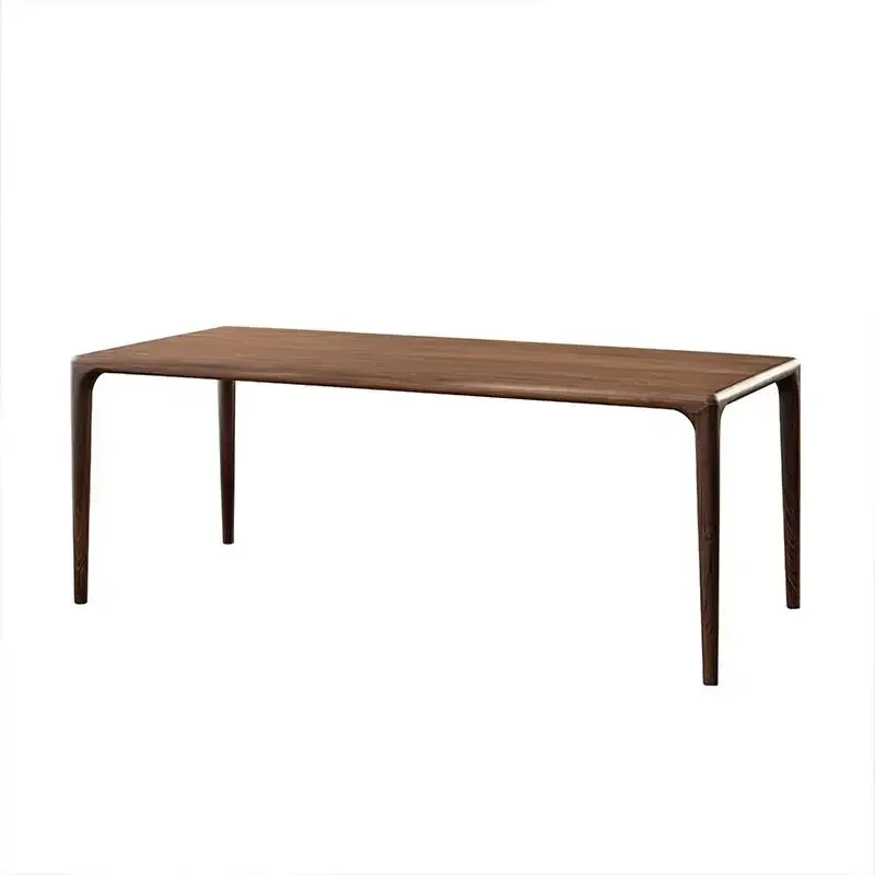Solid wood dining table, black walnut desk, integrated dual-purpose rectangular household log large board table