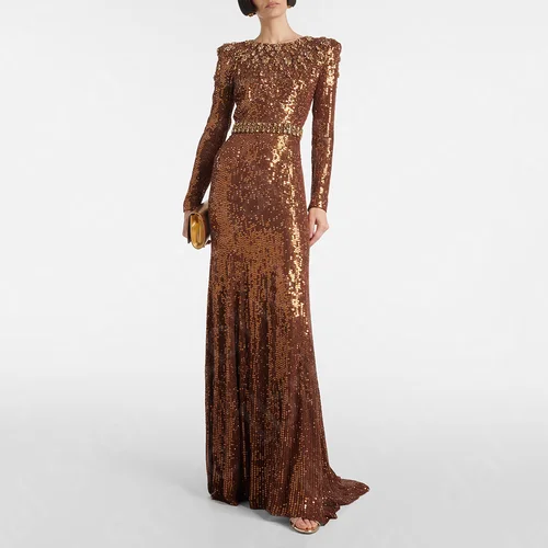 Nuevos vestidos para madres con purpurina brillante, vestido de manga larga para madre de la novia, vestido de fiesta de boda con cuentas y lentejuelas, tren de barrido 2024